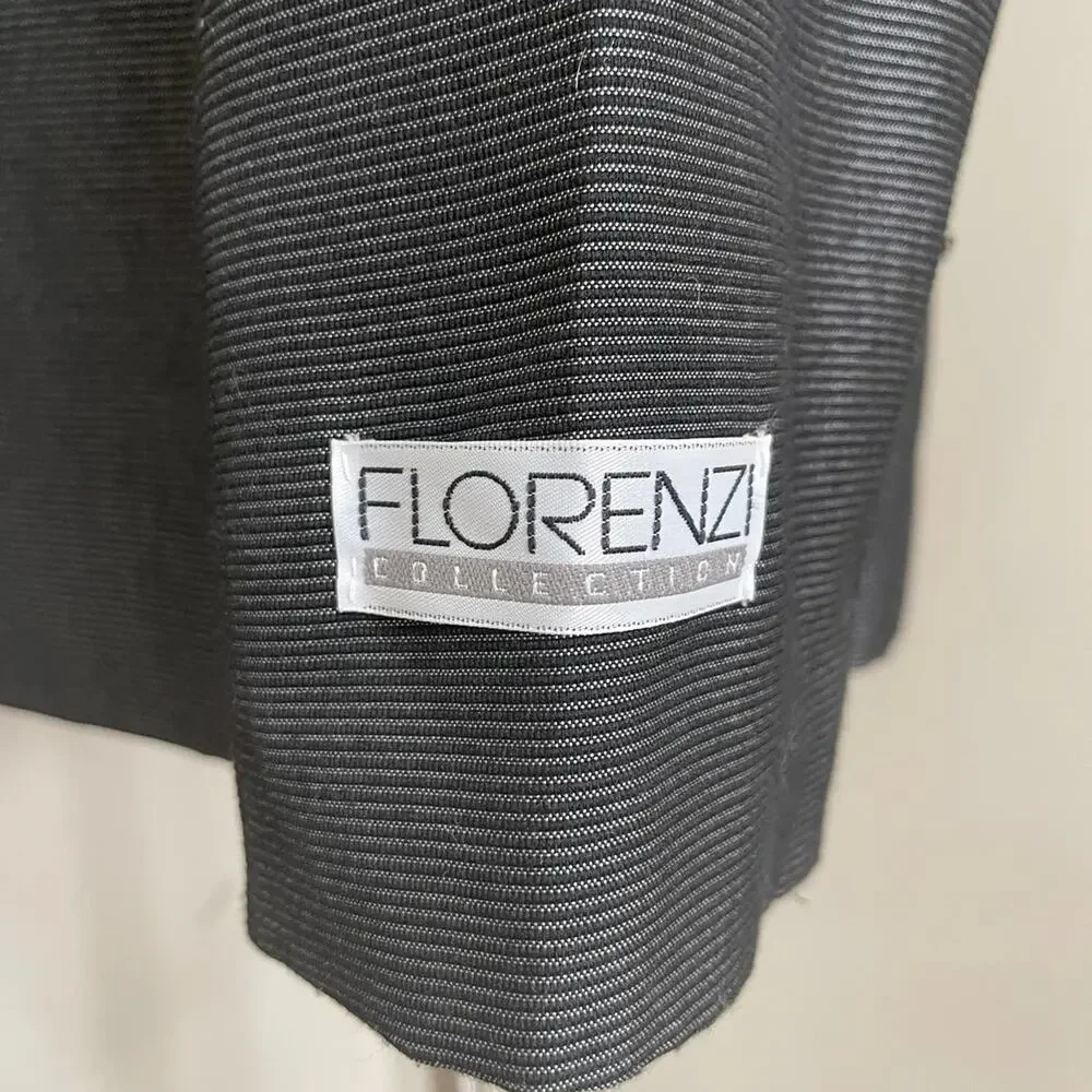 FLORENZI Collection Vintage 80s 90s Black Gray Blazer Jacket Size XL - Picture 10 of 13